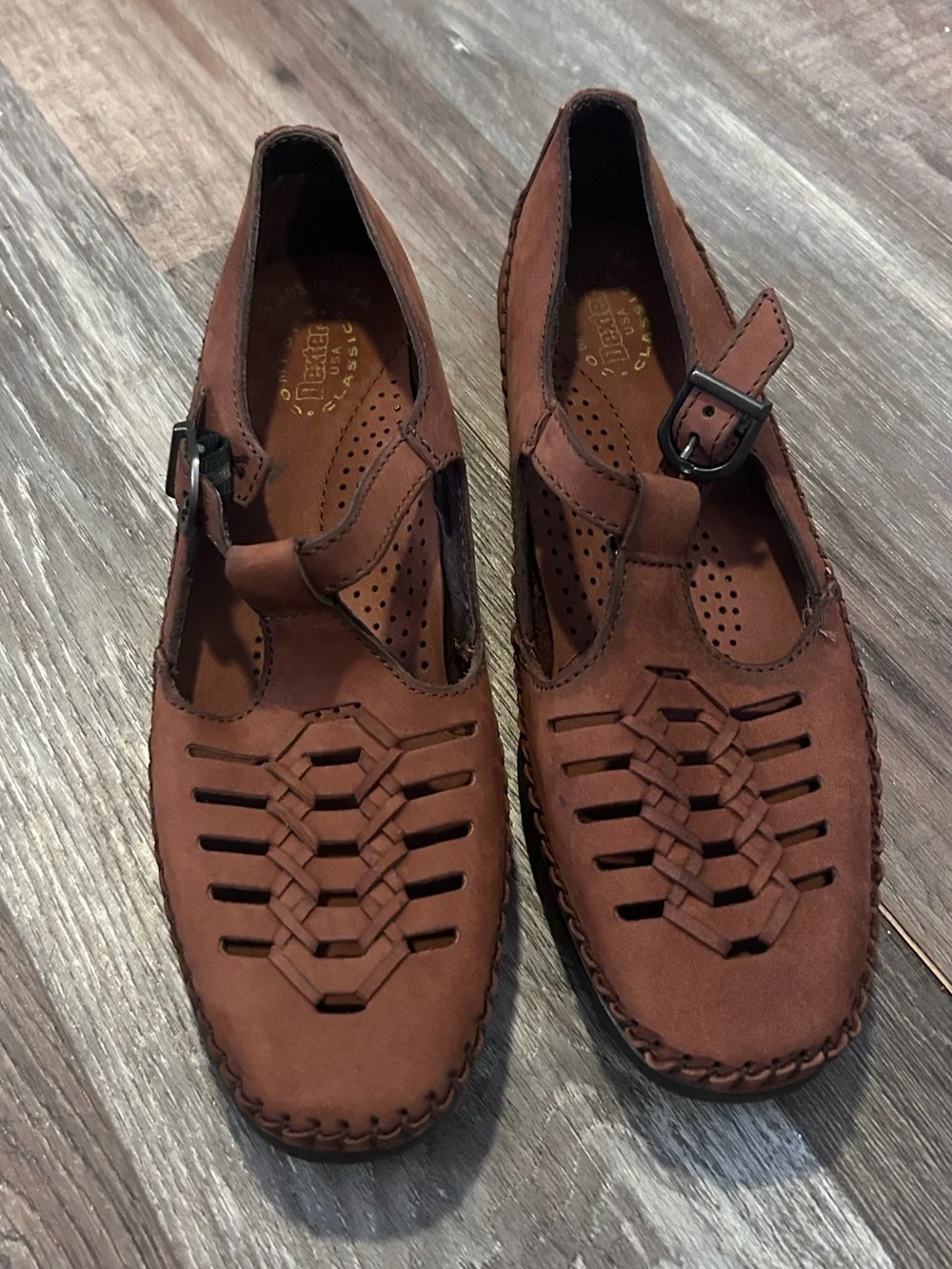 Dexter Brown Leather walkmocs made in USA 8.5